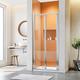 ELEGANT 900x700mm Bifold Shower Enclosure Folding Glass Shower Cubicle Door with Shower Tray Set in Aluminium Frame with 40mm Wall Adjustment