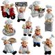 Lyellfe 10 Pieces Chef Fridge Magnets, Italian Chef Figurine Statue Decorations, Cute Funny 3D Resin Baker Refrigerator Stickers for Home, Kitchen, Whiteboard, Cabinets