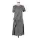 Gap Casual Dress - Wrap: Gray Marled Dresses - Women's Size Medium Tall