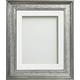 Frame Company Farraday Range Silver Wooden Photo Frame, White Mount, 10x8 for 8x6 inch