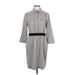 New York & Company Casual Dress - Shirtdress: Gray Dresses - Women's Size Large