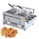 Stainless Steel LPG Fryer, Deep Fryer, Commercial Multi-function Gas Fryer, Freestanding Temperature Control, for Restaurant Home Fries Chip, with Seasoning Trough