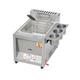 Deep Fryer, Commercial Gas Fryer, Countertop Basket Stainless Steel Deep Fat Fryer, Restaurant Home Fries Chip With Seasoning Trough Adjustable Firepower