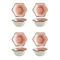 Ceramic Cutlery Salad Bowl Small Porcelain Bowl Ice Cream Bowl Household Side Dish Bowl Cute Dessert Bowl Miso Soup Side Dish Condiment Pink 4 Pieces Small Bowl (Color : D)