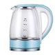 Electric Glass Kettle 1.8 Liter 1850W Illuminated Use Borosilicate Glass Cordless Auto Power Off Stainless Steel Quick Boil Tea Jug Kettle,Orange (Orange) Full moon vision