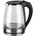 Glass Electric Tea Kettle, 1.8L Hot Water Boiler, Water Heater Hot Water Kettle With LED Indicator Lights, Cordless Electric Kettle, Portable Electric Hot Water Kettle With Auto Shut (Black Full moon