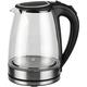 Glass Electric Tea Kettle, 1.8L Hot Water Boiler, Water Heater Hot Water Kettle With LED Indicator Lights, Cordless Electric Kettle, Portable Electric Hot Water Kettle With Auto Shut (Black Full moon