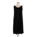 George Casual Dress - Slip dress: Black Solid Dresses - Women's Size X-Large