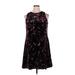 Nine West Casual Dress - Shift Mock Sleeveless: Burgundy Paisley Dresses - Women's Size 14