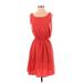 Myan Casual Dress - A-Line: Red Solid Dresses - Women's Size Small