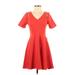 Express Casual Dress - Fit & Flare: Red Dresses - Women's Size 4