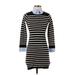 Cynthia Rowley Casual Dress - Sweater Dress: Black Stripes Dresses - Women's Size X-Small