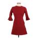 Topshop Casual Dress - Fit & Flare: Burgundy Dresses - Women's Size 4