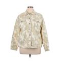 Laura Ashley Denim Jacket: Gold Print Jackets & Outerwear - Women's Size X-Large