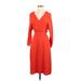 Topshop Casual Dress - Midi: Orange Solid Dresses - Women's Size 4