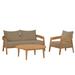 Modway 3 Piece Sofa Seating Group w/ Cushions Wood/Natural Hardwoods/Teak in Brown | Outdoor Furniture | Wayfair 665924533517