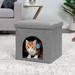 FurHaven Footstool Ottoman Dog House in Gray | 15.75 H x 15.75 W x 15.75 D in | Wayfair 5426317