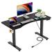 Inbox Zero 48" Electric Height Adjustable Standing Desk w/ Charging Station, Lockable Casters Wood/Metal in Brown/Gray/White | 48 W x 24 D in | Wayfair