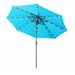 Arlmont & Co. 9 Ft Patio Umbrella Title Led Blue Adjustable Large Beach Umbrella For Garden Outdoor Uv Protection | Wayfair