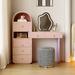 Rosecliff Heights 43.31"Pink solid wood Vanity set | Wayfair 8A06E27229944E9FAD667B16EF43390A