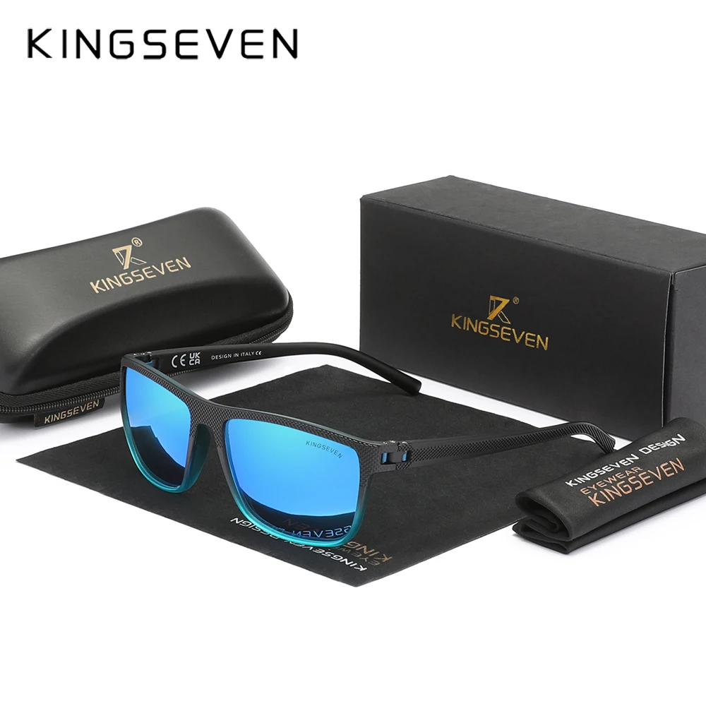 Kingseven Special Design Sonnenbrille für Männer Frauen Farbverlauf HD polarisierte UV400 schützen Brille Zubehör Party Brillen Image