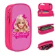 Rosa Barbie Mädchen Barbie Puppe Feder mäppchen Mode Stift Taschen Student große Lagerung Schule