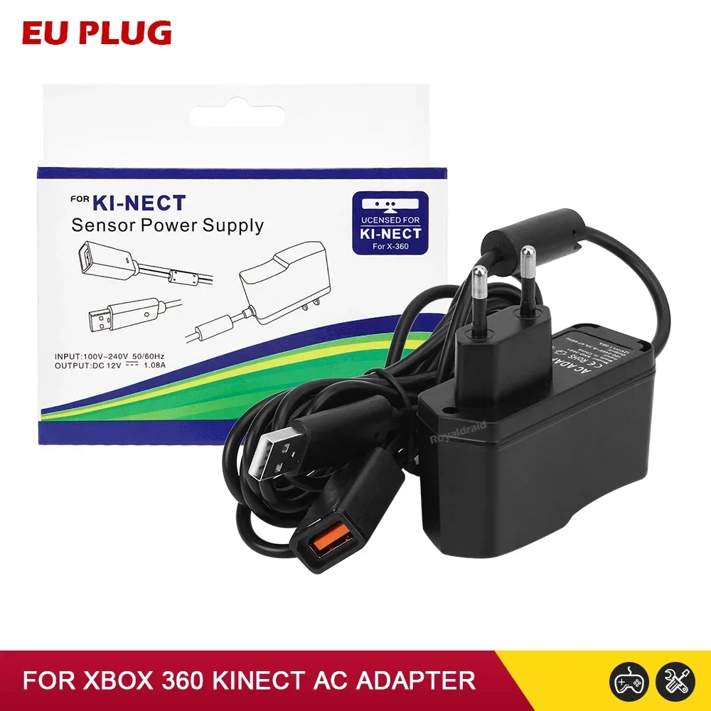 NEUE EU UNS Für Xbox 360 STECKER USB AC Adapter Netzteil mit USB Ladekabel für Xbox 360X-360 Slim Kinect Sensor Spiel Zubehör Image