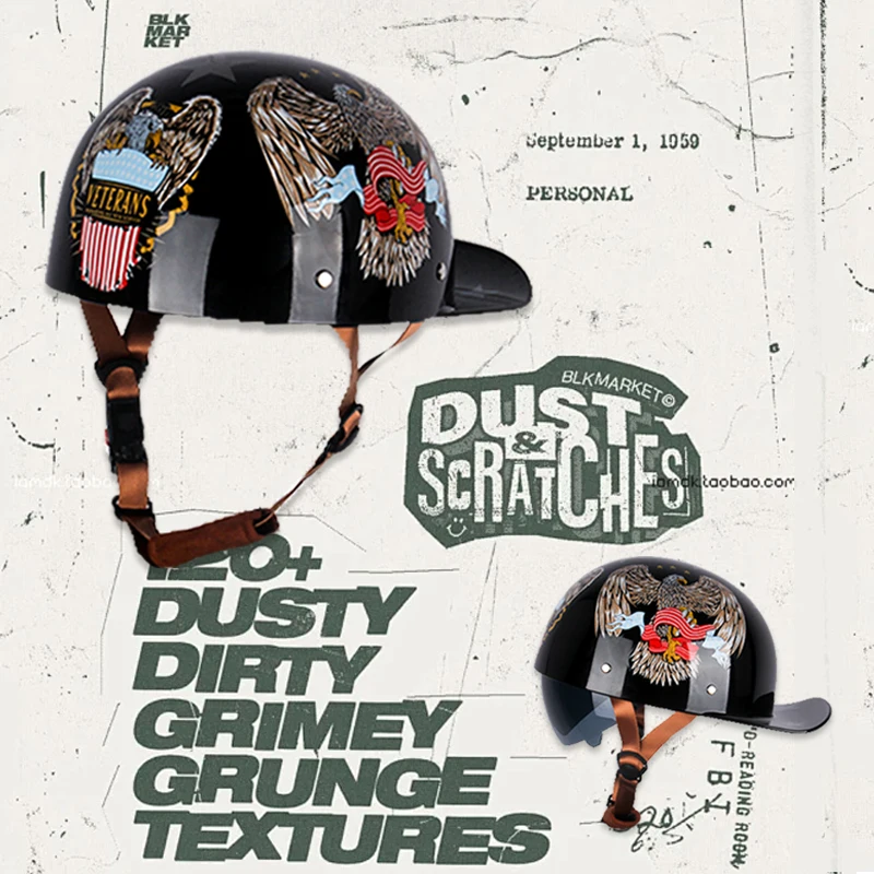 UCHOOSE NEUER Motorradhelm Reitlokomotive für Harley Retro Halbhelm Four Seasons Universalhelm Image