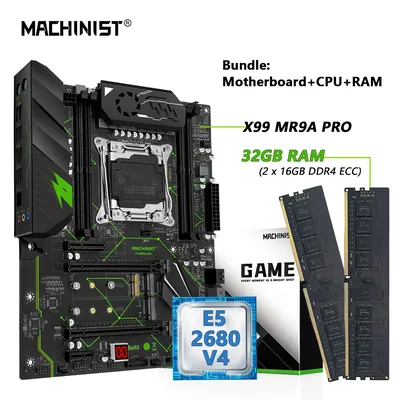MACHINIST-Kit combiné de carte mère avec processeur Xeon E5 2680 V4 ensemble de mémoire RAM DDR4 4