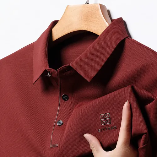 Neue Marke bestickte Mode Männer Eis Seide Polos hirt Frühling T-Shirt Streetwear Business lässig