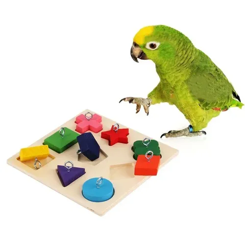 Papagei Lernspiel zeug Papagei interaktives Training Spielzeug Holzblock Vögel Puzzle Spielzeug