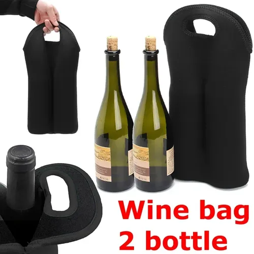 2 Flaschen Neopren Weinflasche Gefrier beutel tragbarer Kühler Weinflaschen beutel schützen