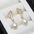 Boucles d'oreilles en perles naturelles de culture pour femmes boucles d'oreilles en perles