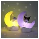 Veilleuse en forme de lune Sanrioed Cartoon pour enfants lampe de chevet lampe de bureau anime