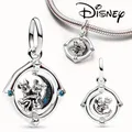 Disney turenie Mouse Spinning Moon Dangle Charm Fit Pandora Charms 925 Original Silver Bracelet