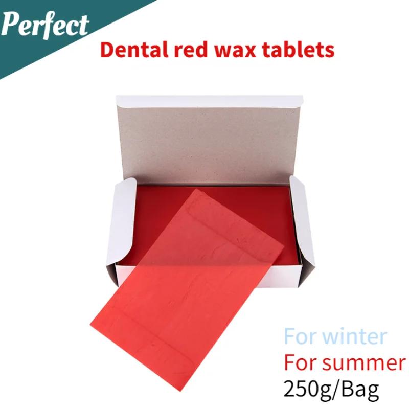250 g/boîte flocons de cire dentaire matériel de laboratoire de dentisterie plaque de Base rouge rose 1 utilisation d