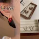 Französisch romantische Wein rot Emaille herzförmige Anhänger Ohrringe Modeschmuck für Frauen Ohren