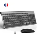 Clavier et souris sans fil français ChlorUltra Slim clavier à disposition AZERTY clavier à ciseaux