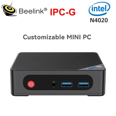 IPC-G-Mini PC Intel Celeron N4020 sans ventilateur personnalisable SSD DDR4 jusqu'à 2.8GHz 2 * LAN
