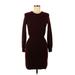 Theory Casual Dress - Bodycon: Burgundy Solid Dresses - Women's Size Medium