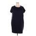 Lands' End Casual Dress - Shift: Blue Solid Dresses - Women's Size 20