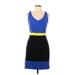 Cynthia Rowley TJX Casual Dress - Bodycon: Blue Color Block Dresses - Women's Size Medium