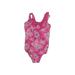Lands' End One Piece Swimsuit: Pink Paint Splatter Print Sporting & Activewear - Kids Girl's Size 5