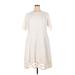 Calvin Klein Casual Dress - A-Line: Ivory Solid Dresses - Women's Size 16