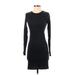 Enza Costa Casual Dress - Bodycon: Black Solid Dresses - Women's Size X-Small