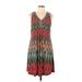 Sandra Darren Casual Dress: Red Print Dresses - Women's Size 12 Petite