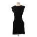 Universal Thread Casual Dress - Wrap: Black Solid Dresses - Women's Size Small