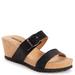 MUK LUKS Winona Wedge Sandal - Womens 9 Black Sandal Medium