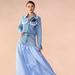 Cynthia Rowley Deconstructed Denim Taffeta Skirt - Blue