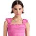 SEA Cole Smocked Ramie Sleeveless Tiered Dress - Pink